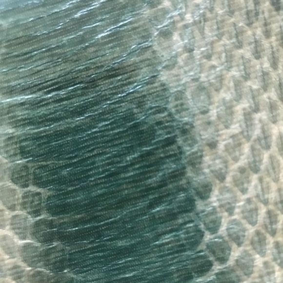 DANIELLE NICOLE Clutch Snake Skin Green Magnetic Clasp Navy Lining 11.5” x  7” - Picture 3 of 8